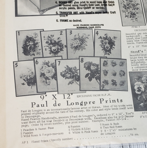 2 Hazels Art Print Originals Vintage Decoupage Craft Paper Only - Picture 7 of 8